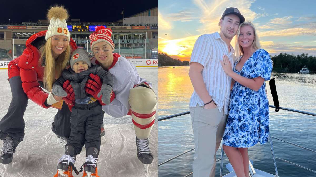 Andrew Mangiapane With Wife and Son